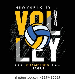 volley ball, champions league slogan typography graphic design for print t shirt illustration vector