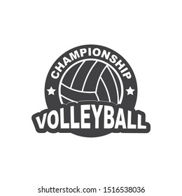 volley ball club logo and badge vector icon illustration design