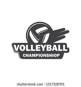 volley ball club logo and badge vector icon illustration design