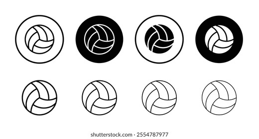 Volley ball icon Flat art in black and white isolated