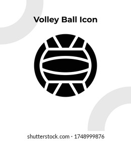 Volley Ball Icon with Glyph Style, Vector Editable 