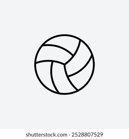 Volley ball icon in tree different line stroke sizes.