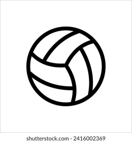 Volley ball icon vector sign and symbol isolated on white background.