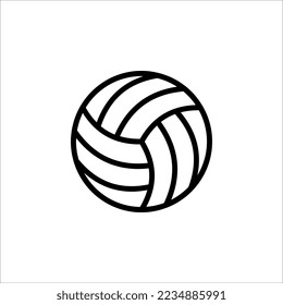Estilo vectorial del icono de voleibol de fondo blanco