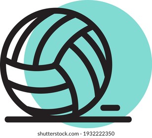 Volley ball, illustration, vector on white background.