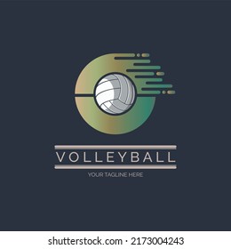 volley ball letter O logo design template for brand or company and other