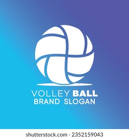 Volley ball logo with creative unique design premium vector