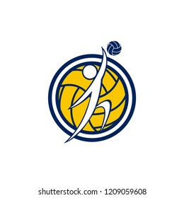 volley ball logo design vector