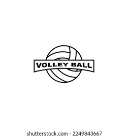 Volley ball logo design vector illustration