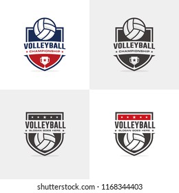 Volley ball logo set