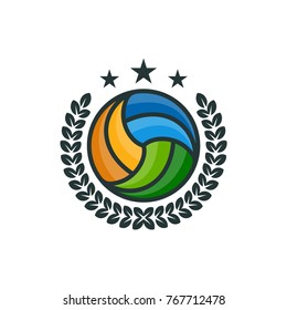 Volley ball logo template vector illustration