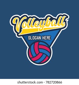volley ball logo with text space for your slogan / tag line, vector illustration
