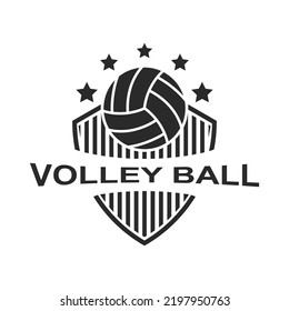 Volley Ball Logo Vector Flat Design Template