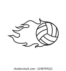 Volley Ball Logo Vector Flat Design Template