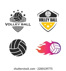 Volley Ball Logo Vector Flat Design Template