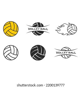 Volley Ball Logo Vector Flat Design Template