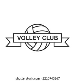 Volley Ball Logo Vector Flat Design Template