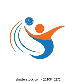 Volley Ball Logo Vector Flat Design Template