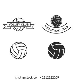 Volley Ball Logo Vector Flat Design Template