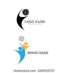 Volley ball logo vector and symbol design template