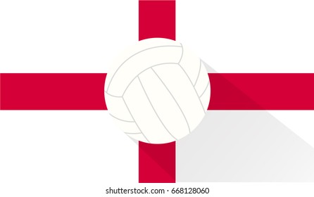 volley ball on england flag background