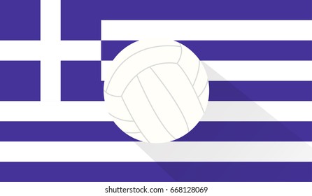 volley ball on greece flag background