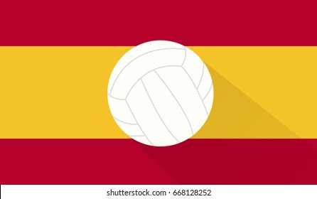 volley ball on spain flag background