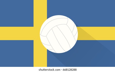 volley ball on sweden flag background