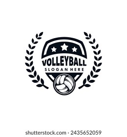Volley ball sport logo design template