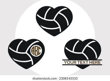 Volley Ball SVG Monogram Printable Vector Design