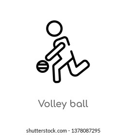 volley ball vector line icon. Simple element illustration. volley ball outline icon from people concept. Can be used for web and mobile