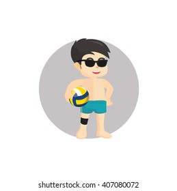 Volley beach player ready for fight
