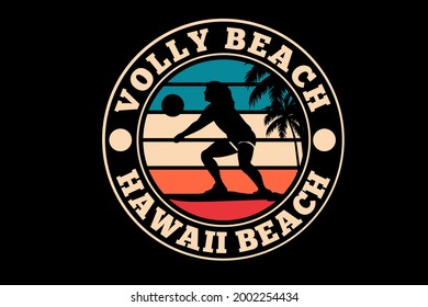 volley beach silhouette design hand drawing vector