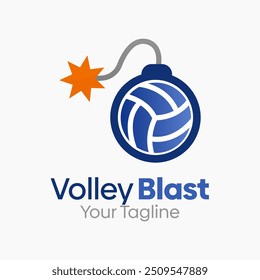 Modelo de design de logotipo de explosão de volley. Bom para negócios, agência, comunidade e organização