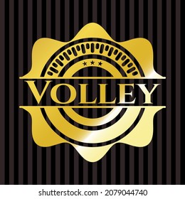 Volley golden badge. Vector Illustration. Detailed. 