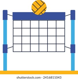Volley Icon. Volleyball net with ball icon