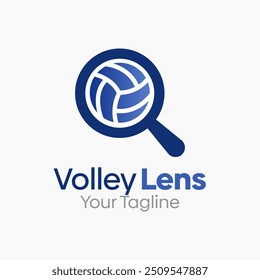 Modelo de design de logotipo de lente de volley. Bom para negócios, agência, comunidade e organização