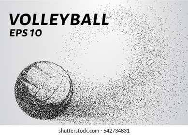 A volley of particles. Volleyball consists of small circles. Vector illustration.