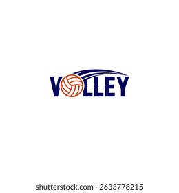 Logotipo Volley Wordmark. Volley Ball substituindo a letra "O".