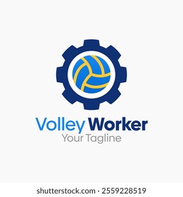 Volley Worker Logo Design Template. Good for Business, Agency, Community and Organization.