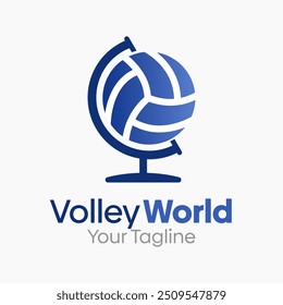 Modelo de design de logotipo do Volley World. Bom para negócios, agência, comunidade e organização