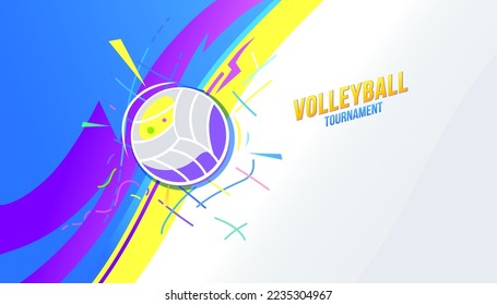 Volleyball abstract background design. Vector illustration of sports concept