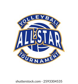 volleyball all stars logo design template