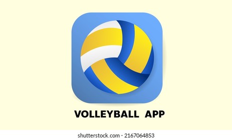 Volleyball app icon symbol vector, isolated on yellow background, illustration Vector EPS 10, can use for  Volleyball Championship Logo