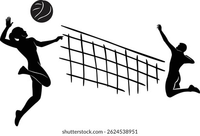 volleyball art illudtration design silhouette