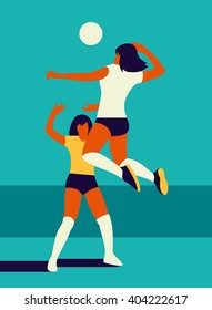 Volleyball. Art poster. Vector illustration