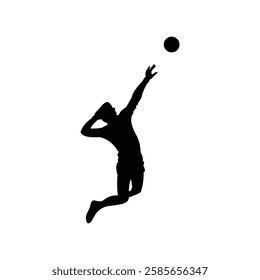 volleyball athlete man pose smash silhouette