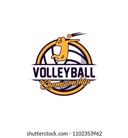 Volleyball badge design logo emblem. Sport emblem insignia templates on a light background