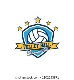 Volleyball Badge Design Logo Emblem Sport Stock Vector (Royalty Free ...