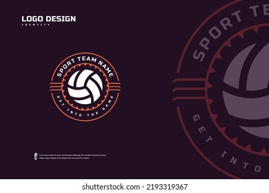 Volleyball Badge Logo, Sport Team Identity. Volleyball tournament design template, E-Sport badge vector illustration